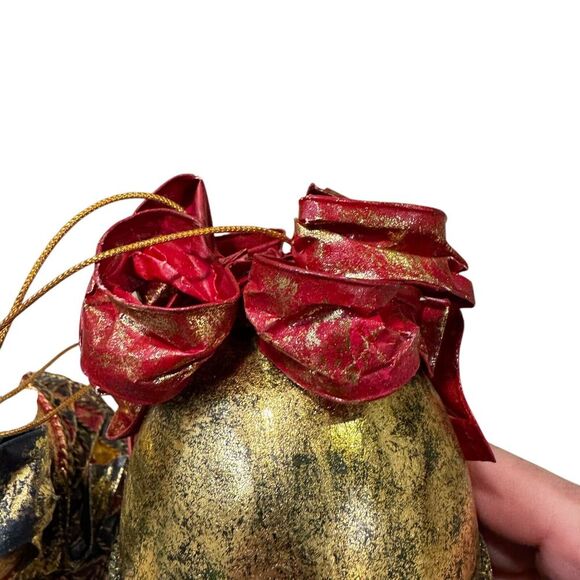 2 Vtg Department 56 Silk Road Hand Painted Paper Mache Bell Ornament Christmas - Picture 7 of 10